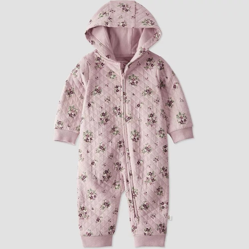 Baby Girl Little Planet Cotton Blend Quilted Double Knit Jumpsuit